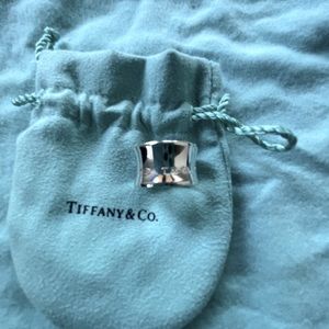 AUTHENTIC Tiffany and Co. silver 1837 Wide Concave Ring Sz 5